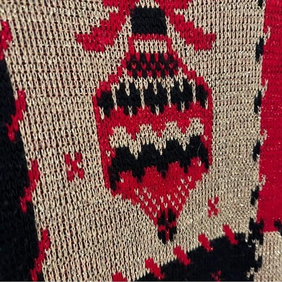 Vintage Christmas Festive Red and Black Sweater Medium - Picture 2 of 7